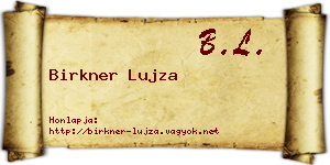 Birkner Lujza névjegykártya